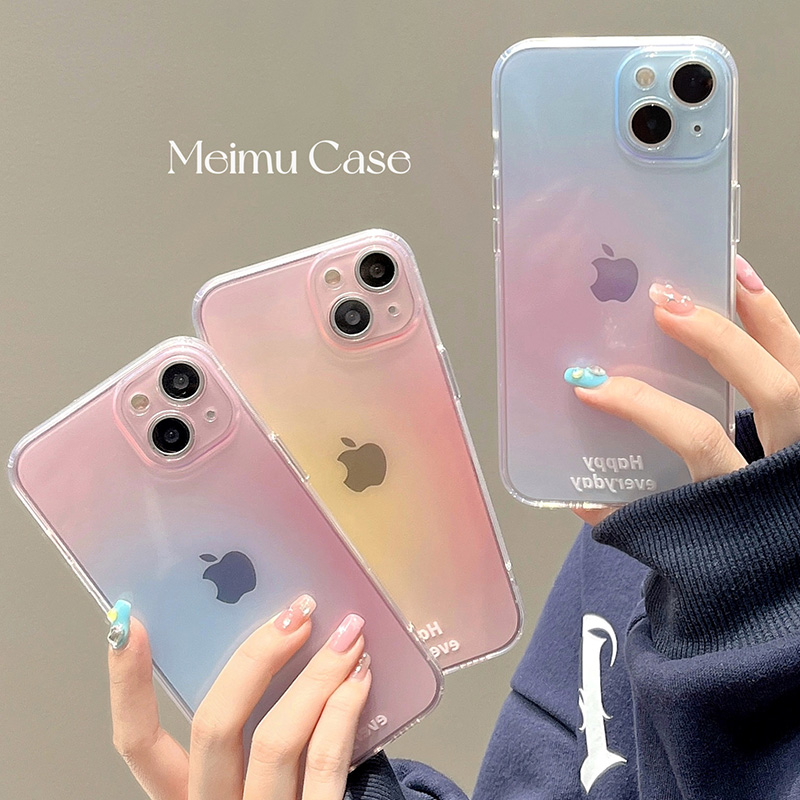 美牧 小众晕染彩色适用iphone15promax手机壳苹果13新款12硅胶软壳11女14pro日韩13promax透明全包防摔手机套 3C数码配件 手机保护套/壳 原图主图