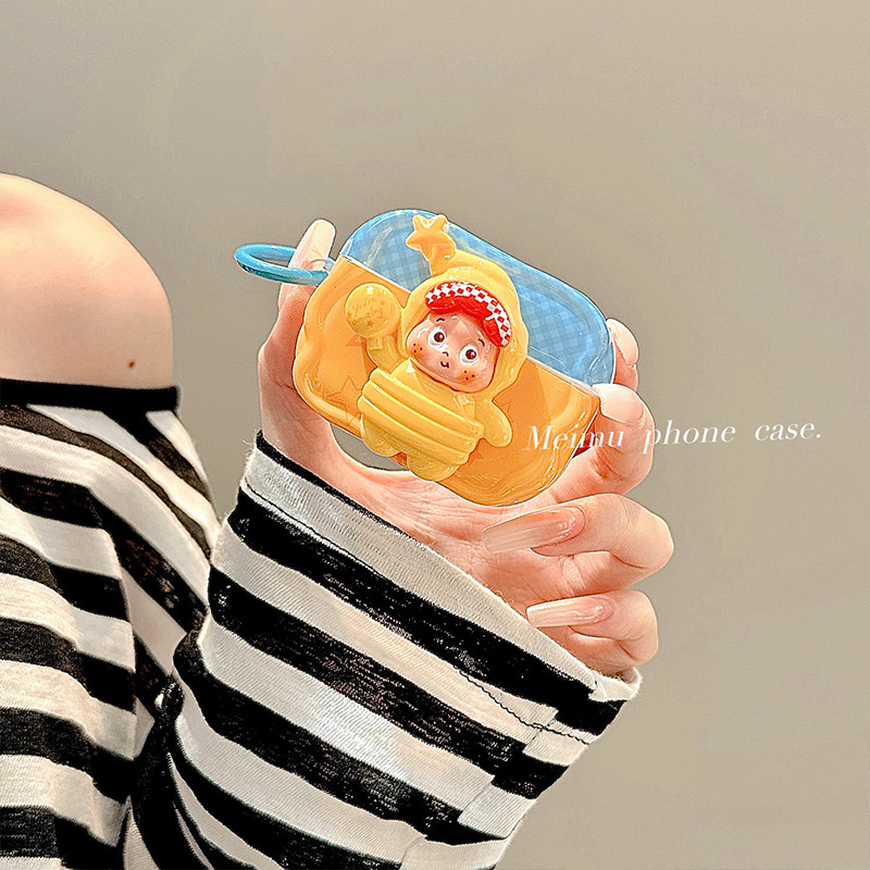 卡通立体星星人适用苹果耳机壳