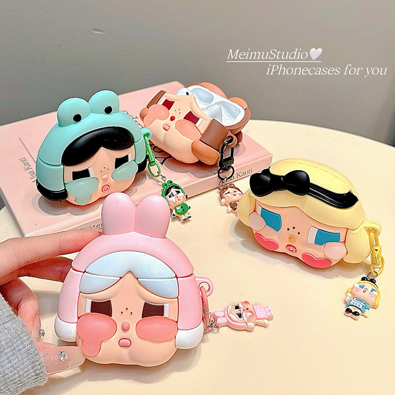 卡通可爱立体哭娃适用苹果耳机壳