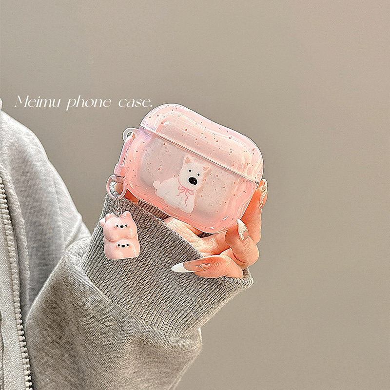 少女粉泼墨西高地适用苹果耳机壳