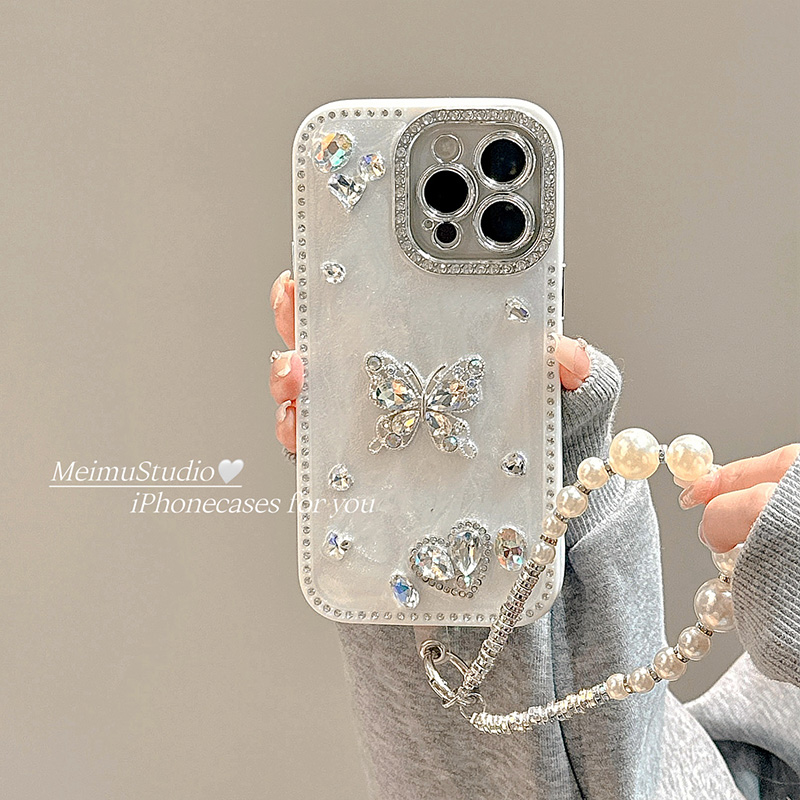 轻奢闪钻立体蝴蝶适用苹果手机壳