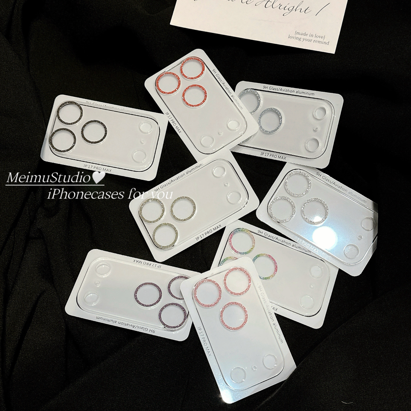 奢华闪粉镜头膜适用苹果手机壳