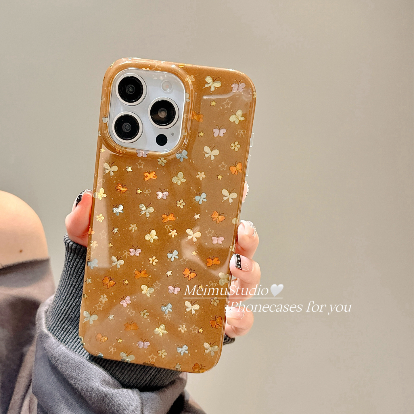 韩风ins镭射蝴蝶适用苹果手机壳