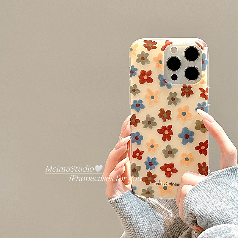 ins春日彩色花朵适用苹果手机壳