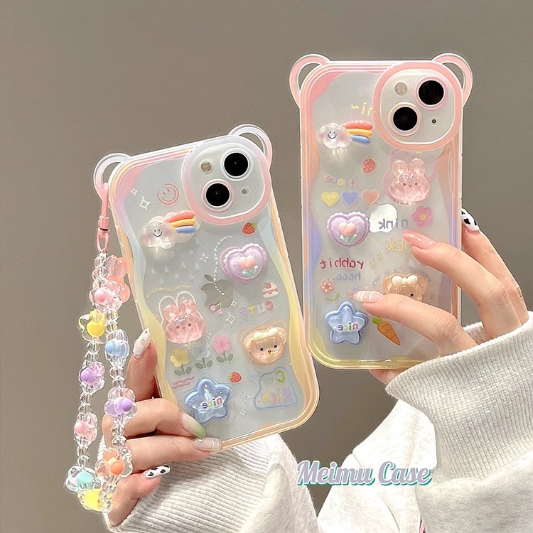 立体小熊兔子公仔链条壳