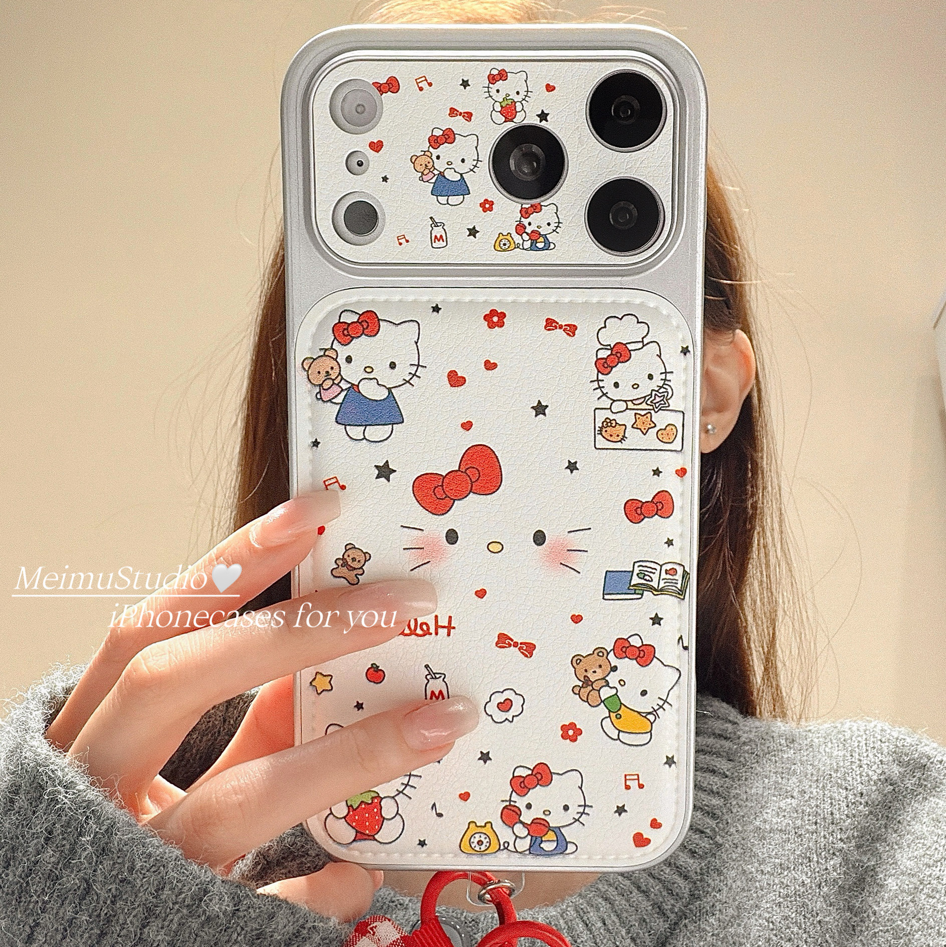 美牧日系可爱猫咪腕带挂绳适用苹果17pro手机壳iphone16promax新款15女17卡通可爱14pm皮质15大视窗16pro全包,3C数码配件,手机保护套/壳,淘宝优惠券,粉丝福利购,淘宝优惠卷