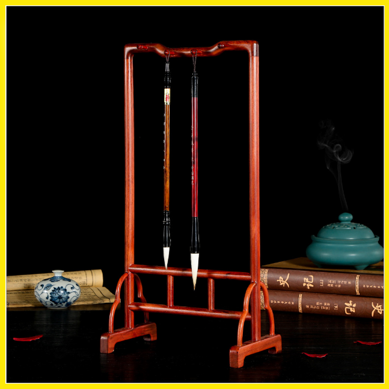 红木毛笔挂酸枝木明式整体笔架文房四宝书法用品民族风雕刻礼品