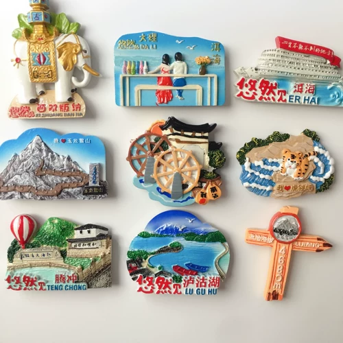 Магнит на холодильник из провинции Юньнань, памятное украшение в форме дракона из нефрита для путешествий