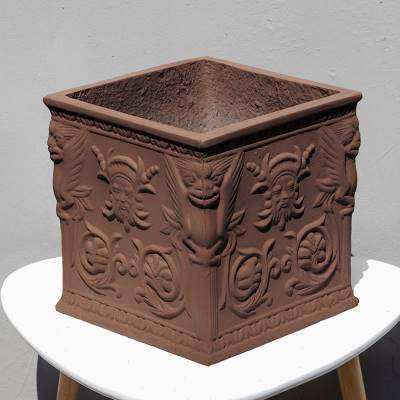 凌虹欧式花纹水泥花盆复古简约大气镁泥花盆阳台绿植别墅大小号.