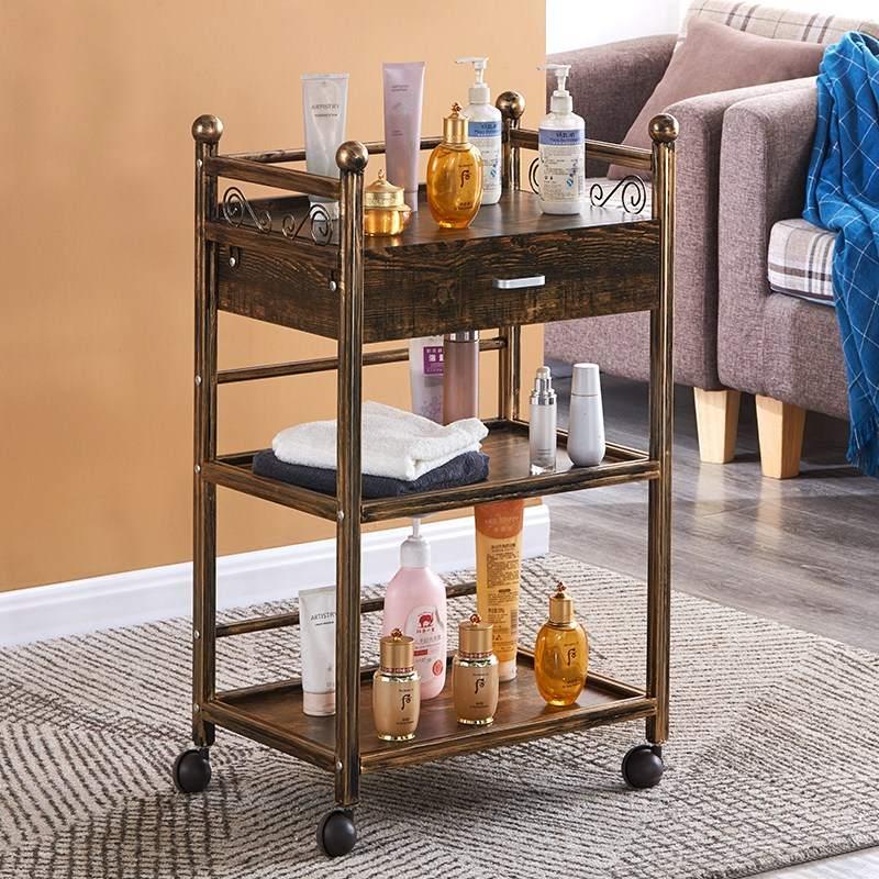 トロリーヨーロッパスタイルのヘアサロン引き出しカッピングマニキュアラックツールカートヤード用品トロリー