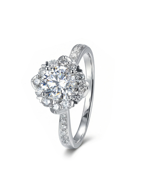 蒂芙星钻18K金铂金PT950培育钻石河南人工人造钻石灿若星辰钻戒