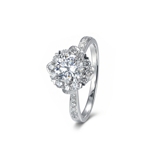 蒂芙星钻18K金铂金PT950培育钻石河南人工人造钻石灿若星辰钻戒