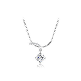 蒂芙星钻铂金PT950培育钻石项链小众四爪圆钻项链轻奢精致送礼物