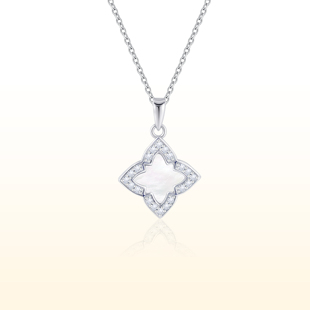 蒂芙星钻铂金PT950培育钻石白玛瑙项链精致高级感格调锁骨链
