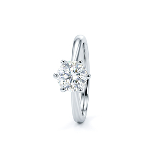 蒂芙星钻18K金培育钻石河南人工人造钻石手捧花经典六爪简约钻戒