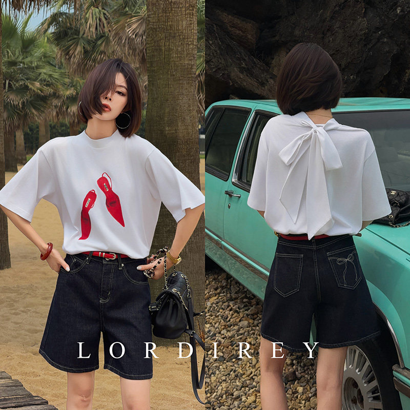 LORDIREY/【朱痕】出片漂亮衣服T恤女短袖夏季宽松休闲纯棉上衣