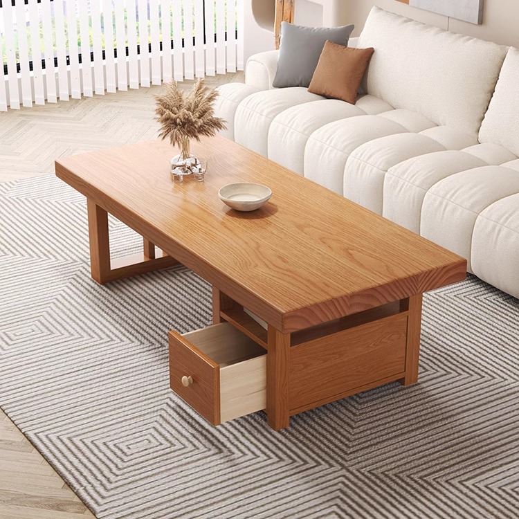 实木茶几客厅家用设计师日式小户型阳台可吃饭高60CM茶几餐桌两用