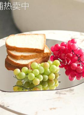 现代轻奢艺术镜面水滴形托盘桌面茶几餐桌售楼处样板间装饰品摆件