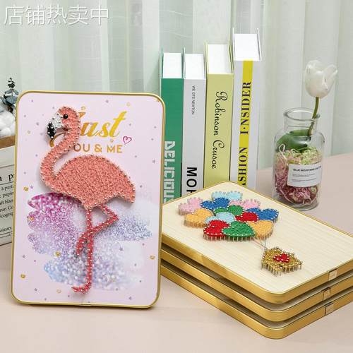 钉子绕线画弦丝画diy手工礼物制作材料包填充装饰缠线摆件纯手工