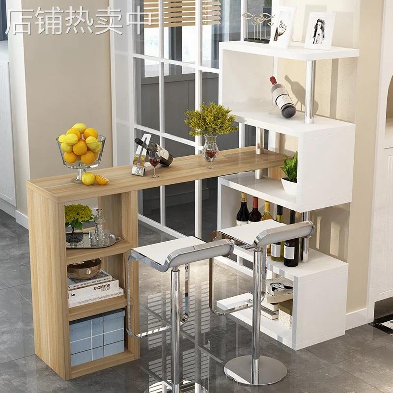 简易吧台桌家用小吧台现代创意吧台玄关隔断柜客厅酒柜茶桌升降