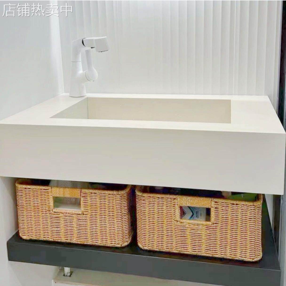 卫生间编织收纳筐客厅零食杂物篮子仿藤编酒店浴室柜收纳篮储物篮,收纳整理,脏衣篮,淘宝优惠券,粉丝福利购,淘宝优惠卷