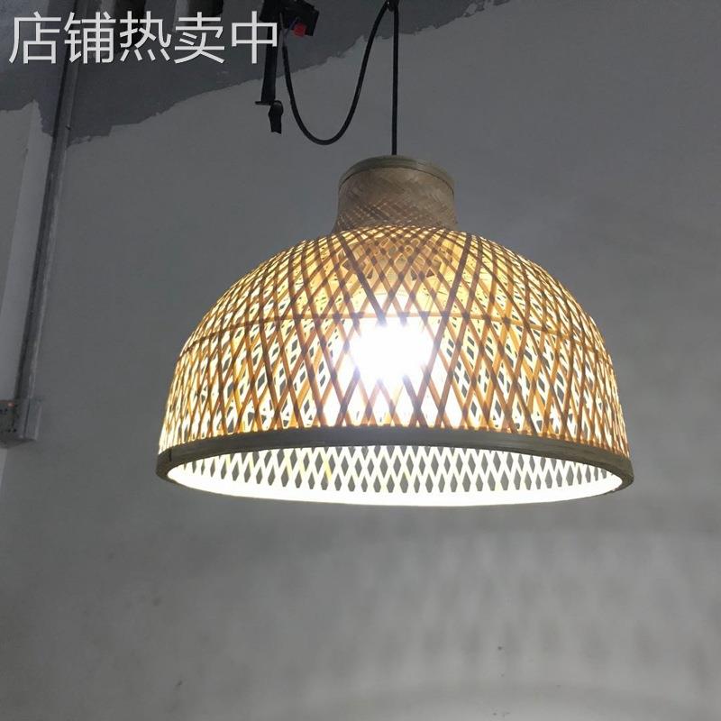 复古创意餐厅饭店火锅店竹灯笼吊灯田园艺术竹篾编织装饰餐吊灯