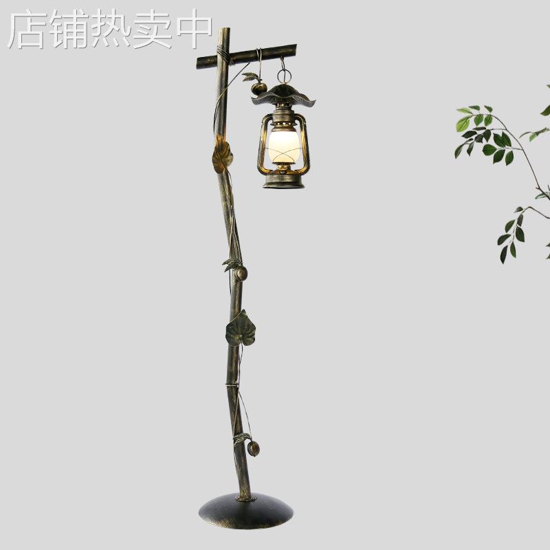 美式乡村落地灯马灯 创意茶楼客厅客栈书房咖啡厅中式复古落地灯
