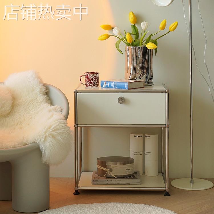 中古床头柜USM卧室现代简约包豪斯ins模块收纳沙发边柜不锈钢小型