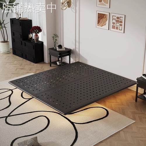 悬浮床法式复古风主卧不锈钢钢架铁艺双人床家用加厚加固复古怀旧