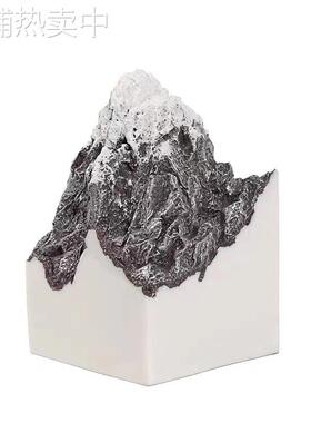 纯白色假山摆件 树脂工艺品 山峰室内景观 新中式家居饰品摆件