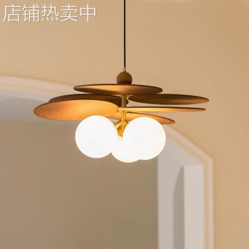 魔豆法式复古中古风餐厅灯吊灯卧室主灯日式藤编餐桌阳台书房灯具