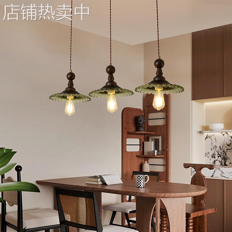 法式中古复古餐厅吊灯三头创意个性吧台饭厅餐桌灯具田园风小吊灯