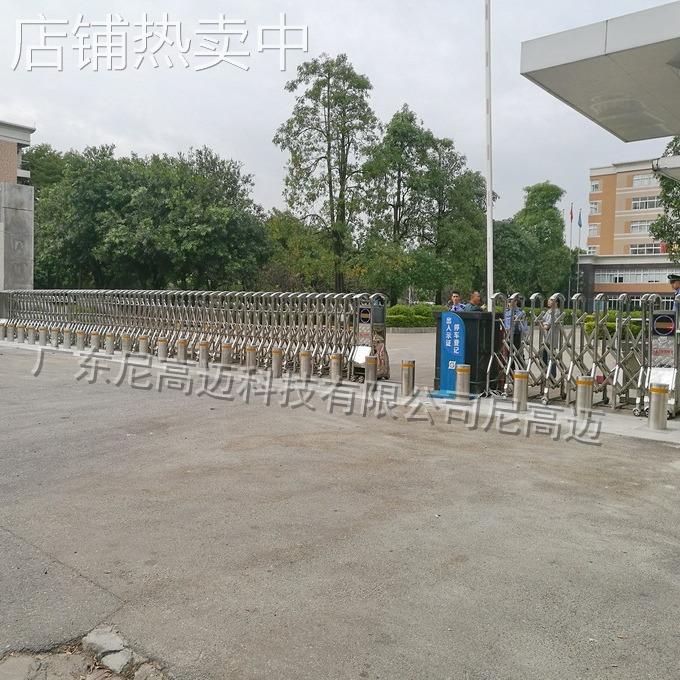厂区大门入口安装可升降不锈钢止车路桩半自动液压护柱拆卸式墩柱