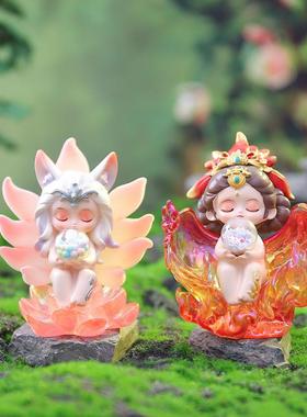 创意国风梦游山海灵兽盲盒发光发亮卧室装饰品摆件精致小礼品