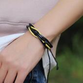 厂家货源复古编织多层牛皮手链女可调节多色简约首饰义乌小商品