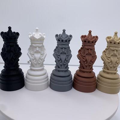 跨境D打印骸骨与王冠的巴洛克棋局国际象棋棋子摆设工艺品装饰