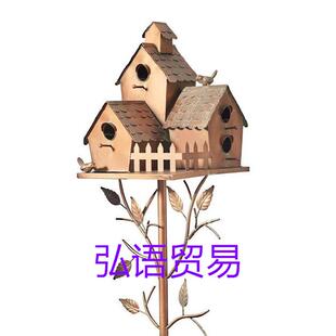 新品树脂工艺树房子动物家小鸟家园田园装饰园景装饰