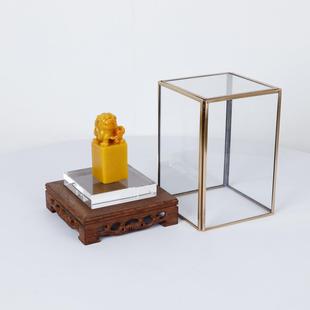 现代样板房展示柜玻璃罩子摆设软装搭配家具展厅装饰品新中式摆件