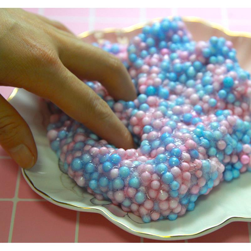 双拼泡沫球史莱姆仙女网红ins快手少女解压泥水晶泥爆炸声控slime