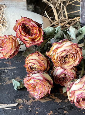 风干玫瑰干花花束真花摆件天然装饰家居客厅拍照道具摄影插花材料