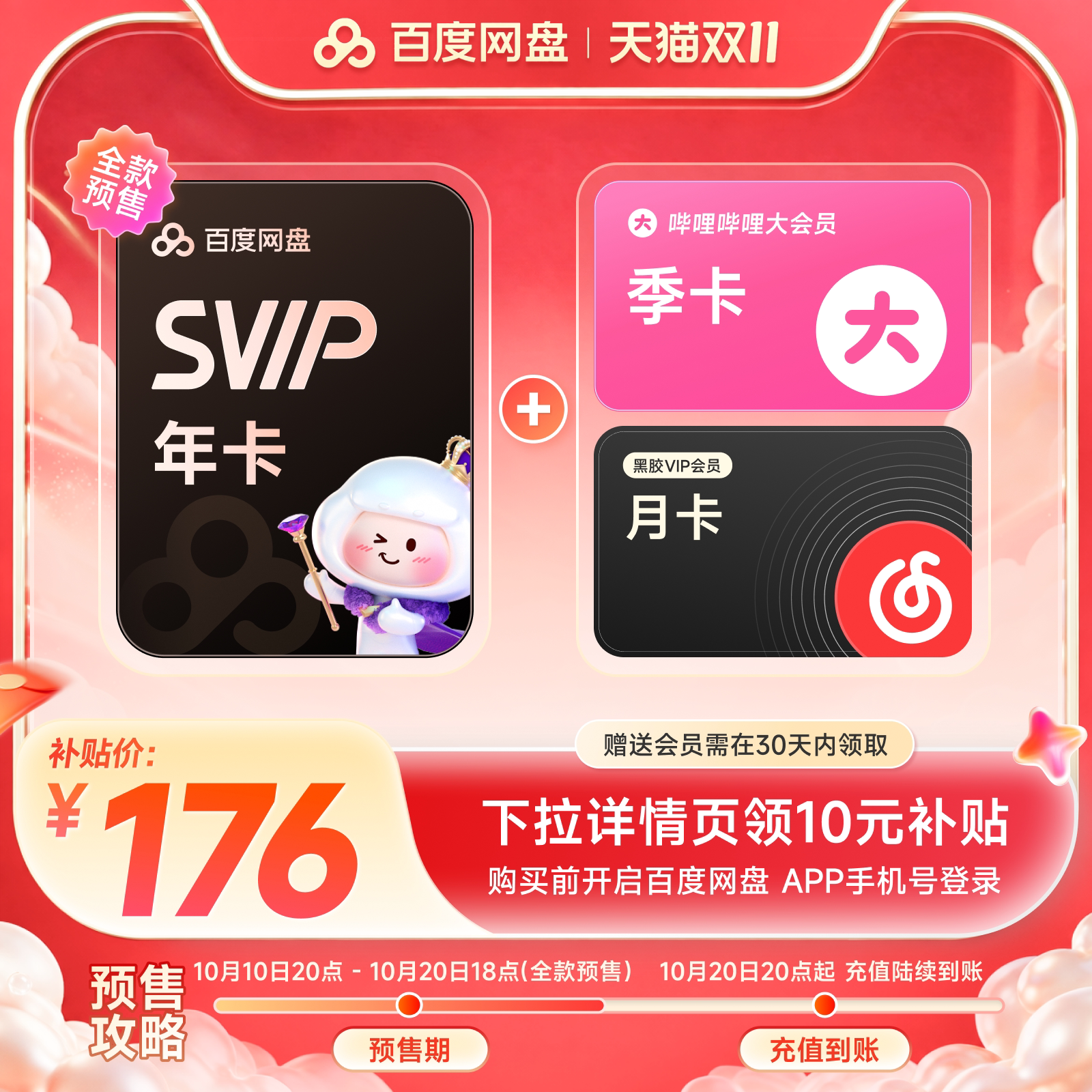 百度网盘svip超级会员年卡12个月云盘极速下载倍速播放5T空间存储  百实拍商品图