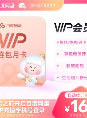 【自动续订】百度网盘连续包VIP月卡 音视频倍速PDF转PPT智能扫描