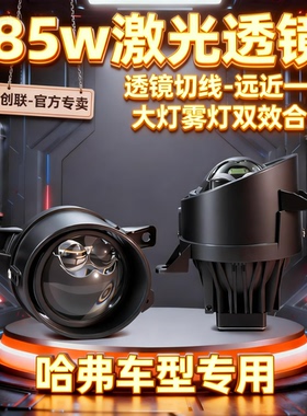 适用于哈弗h9H6H4H2F5长城炮M4C50雾灯改装双直射led激光双头透镜