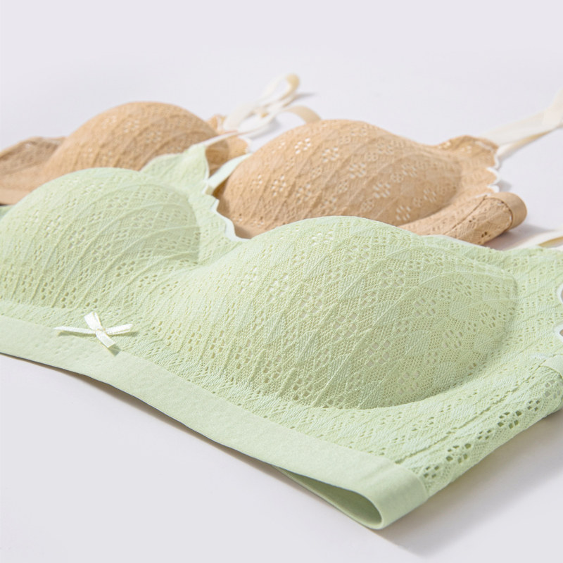 蕾丝薄杯小胸性感聚拢无钢圈文胸少女大学生收副乳胸罩调整型上托