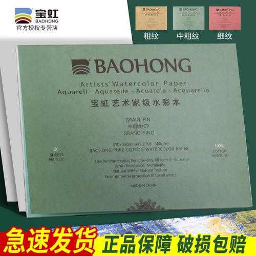 宝虹艺术家水彩本中粗细纹
