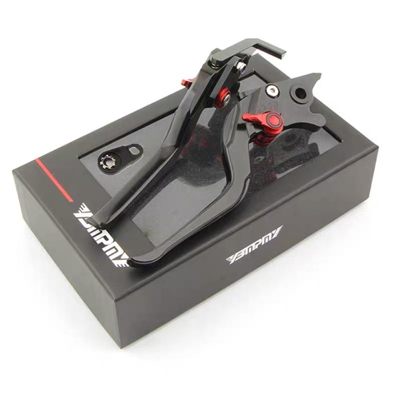 适用新大洲本田NS150XC改装带驻车功能刹车牛角 左右刹车手柄拉杆