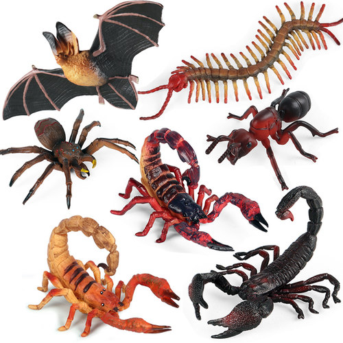 仿真儿童认知昆虫动物模型害虫玩具蜘蛛蝎子蝙蝠蜈蚣蚂蚁蛇壁虎蜥