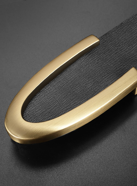 C字皮带男士真皮平滑扣简约腰带男韩版潮流时尚板扣休闲青年裤带