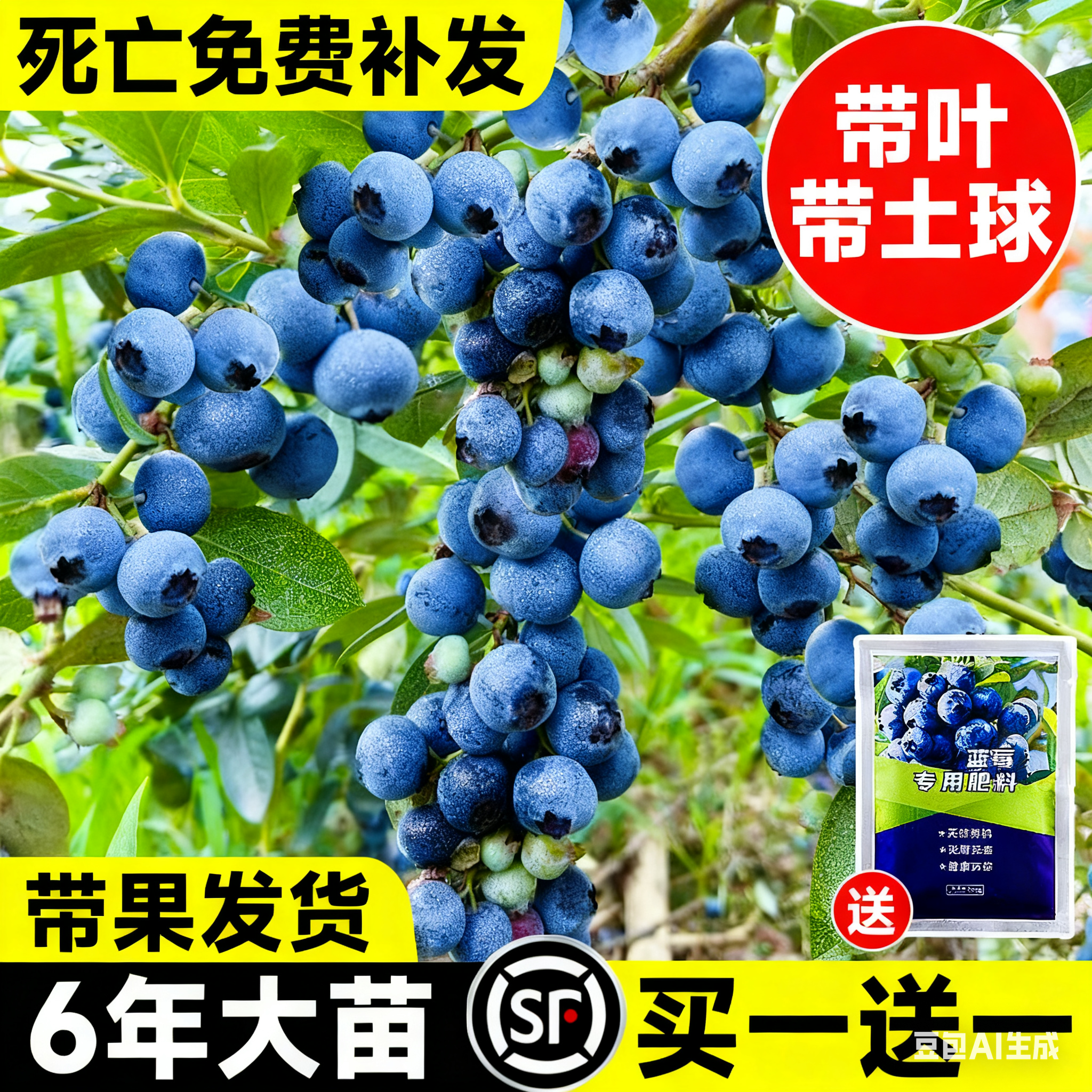 蓝莓树果苗盆栽南北方种植
