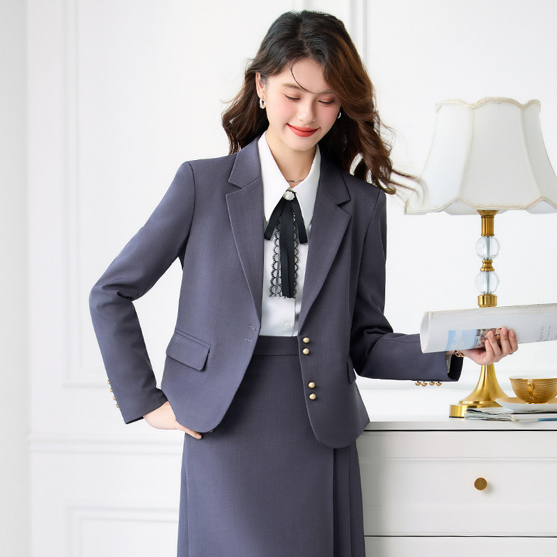 职业西装套装裙女2025新款高级感教资面试穿搭职场正装小个子西服